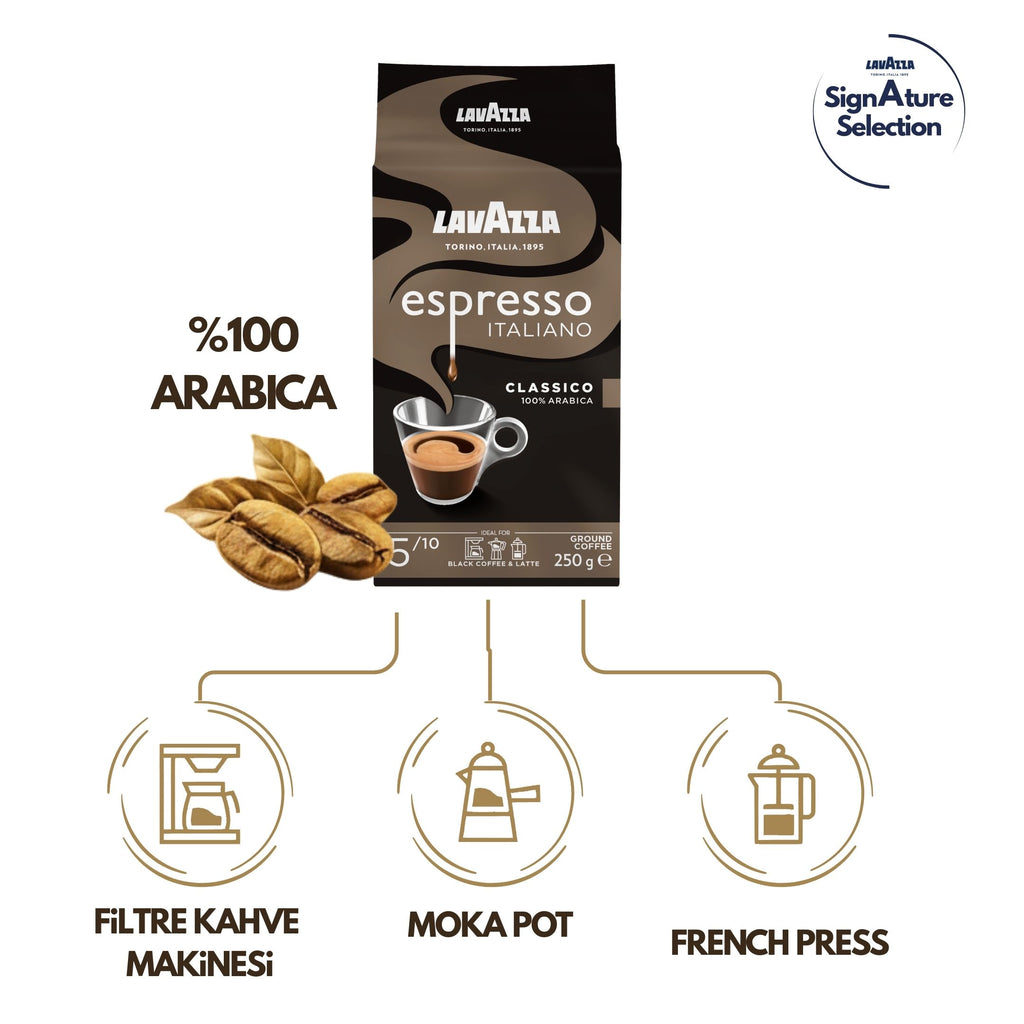 Lavazza Espresso Classico Italiano Öğütülmüş Filtre Kahve, 250 g