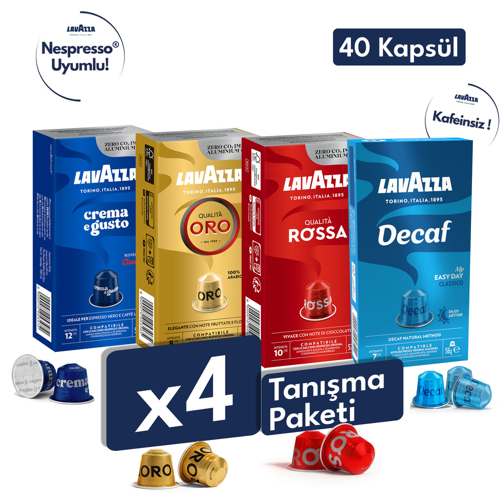 Qualità Oro, Qualità Rossa, Crema e Gusto, Decaf Nespresso® Uyumlu Kapsül 40’lı Tanışma Paketi