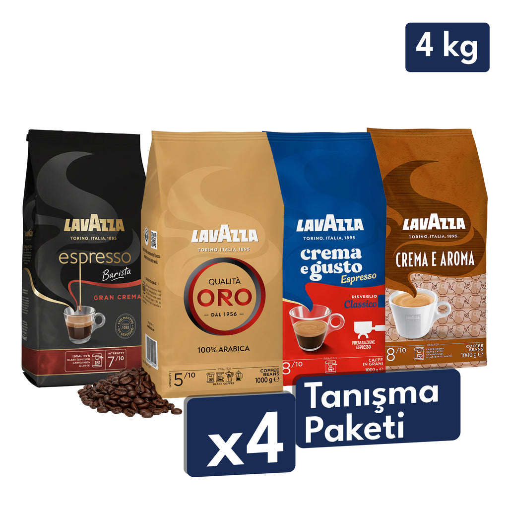 Qualità Oro, Crema e Aroma, Crema e Gusto Classico, Espresso Barista Gran Crema 1 Kg Espresso Çekirdek Kahve Tanışma Paketi