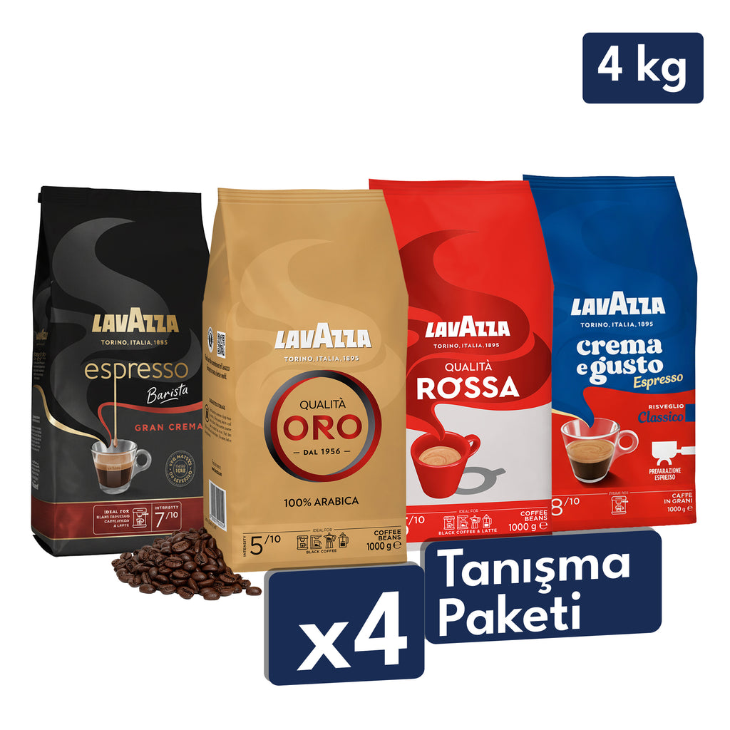 Qualità Oro, Crema e Gusto Classico, Espresso Barista Gran Crema, Qualità Rossa 1 kg Espresso Çekirdek Kahve Tanışma Paketi