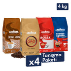 Qualità Oro, Crema e Gusto Classico, Qualità Rossa, Crema e Aroma 1 Kg Espresso Çekirdek Kahve Tanışma Paketi