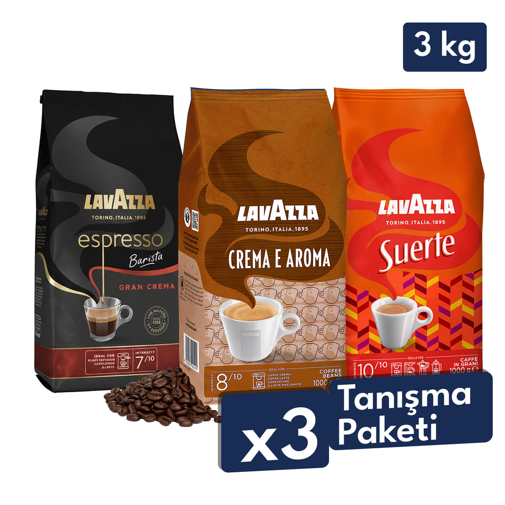 Espresso Barista Gran Crema, Crema e Aroma, Suerte 1 Kg Espresso Çekirdek Kahve Tanışma Paketi