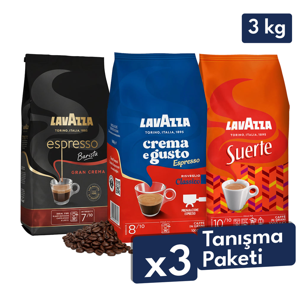 Crema e Gusto Classico, Espresso Barista Gran Crema, Suerte 1 Kg Espresso Çekirdek Kahve Tanışma Paketi