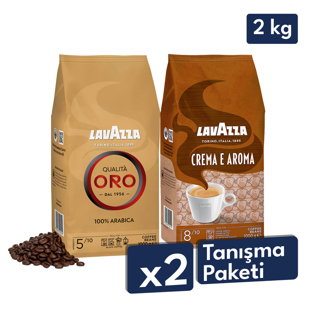 Qualità Oro, Crema e Aroma 1 Kg Espresso Çekirdek Kahve Tanışma Paketi