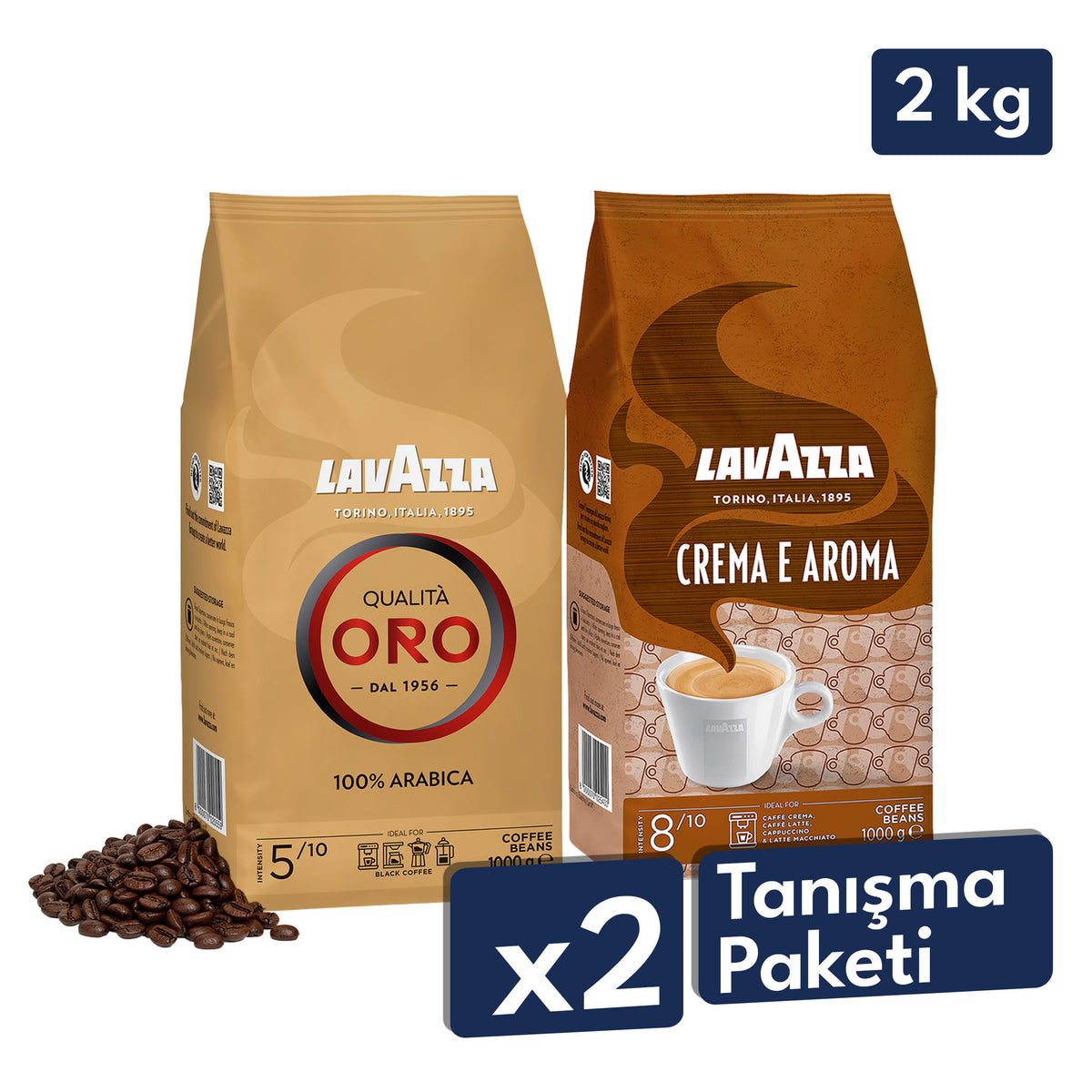 Qualità Oro, Crema e Aroma 1 Kg Espresso Çekirdek Kahve Tanışma Paketi