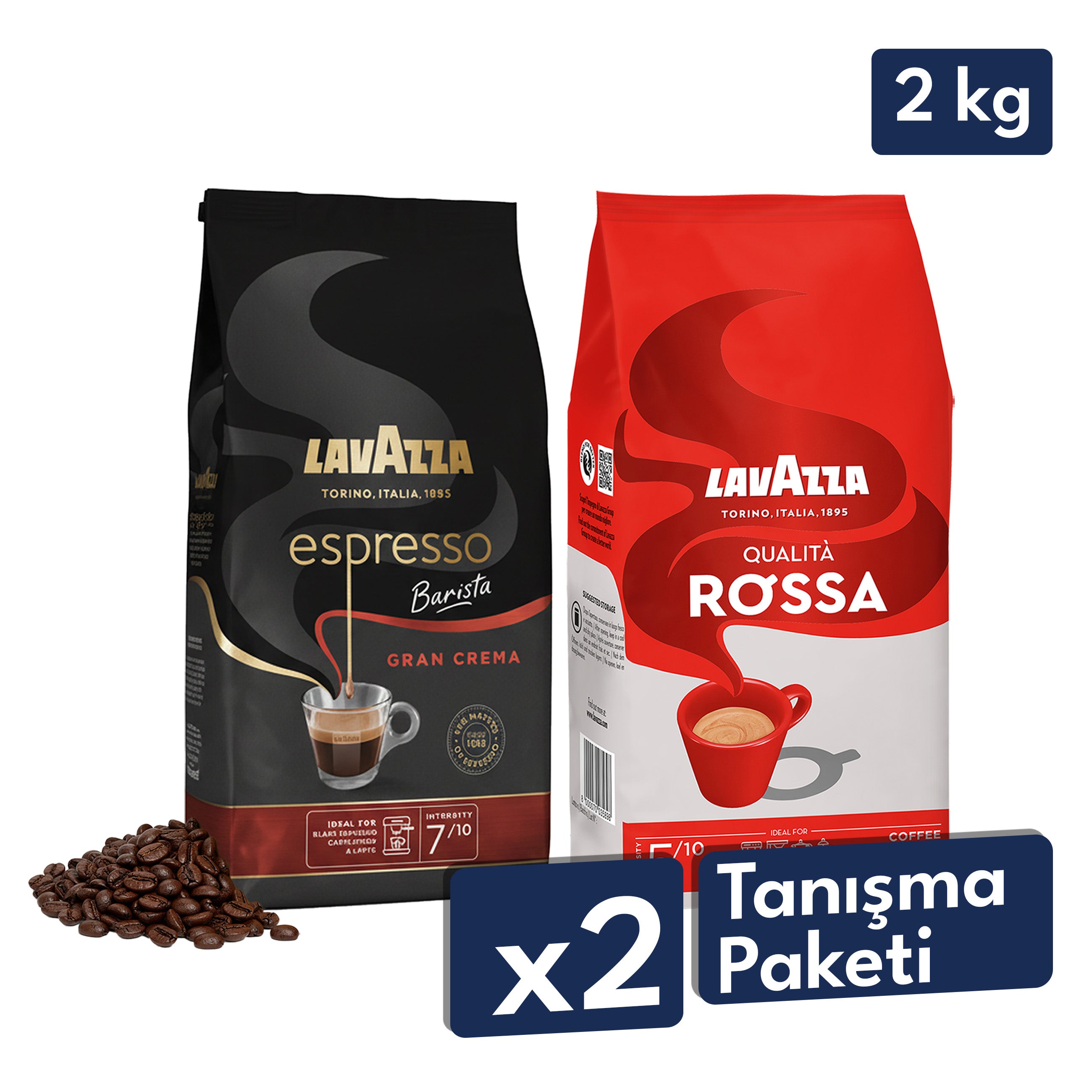 Qualità Rossa, Espresso Barista Gran Crema 1 Kg Espresso Çekirdek Kahve Tanışma Paketi