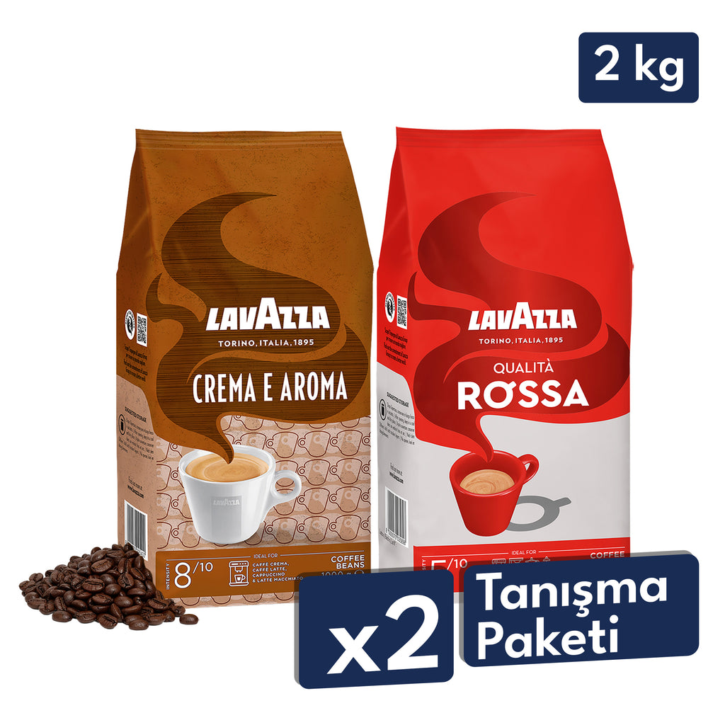 Qualità Rossa, Crema e Aroma 1 Kg Espresso Çekirdek Kahve Tanışma Paketi