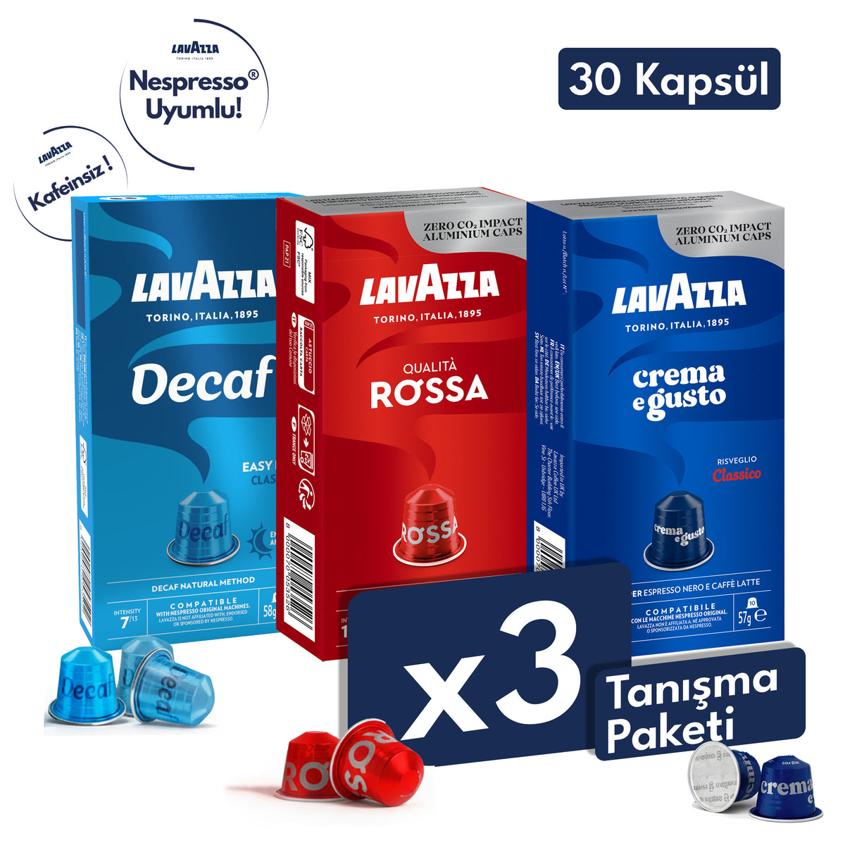Qualità Rossa, Crema e Gusto, Decaf My Easy Day Nespresso® Uyumlu Kapsül 10’lu Tanışma Paketi