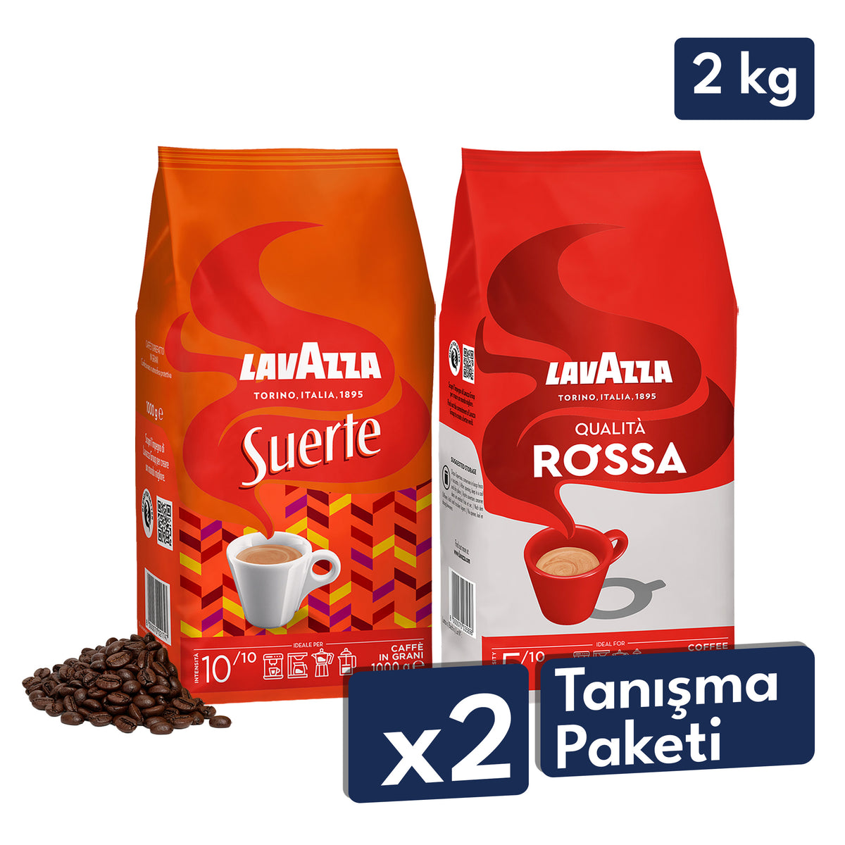 Qualità Rossa, Suerte 1 Kg Espresso Çekirdek Kahve Tanışma Paketi