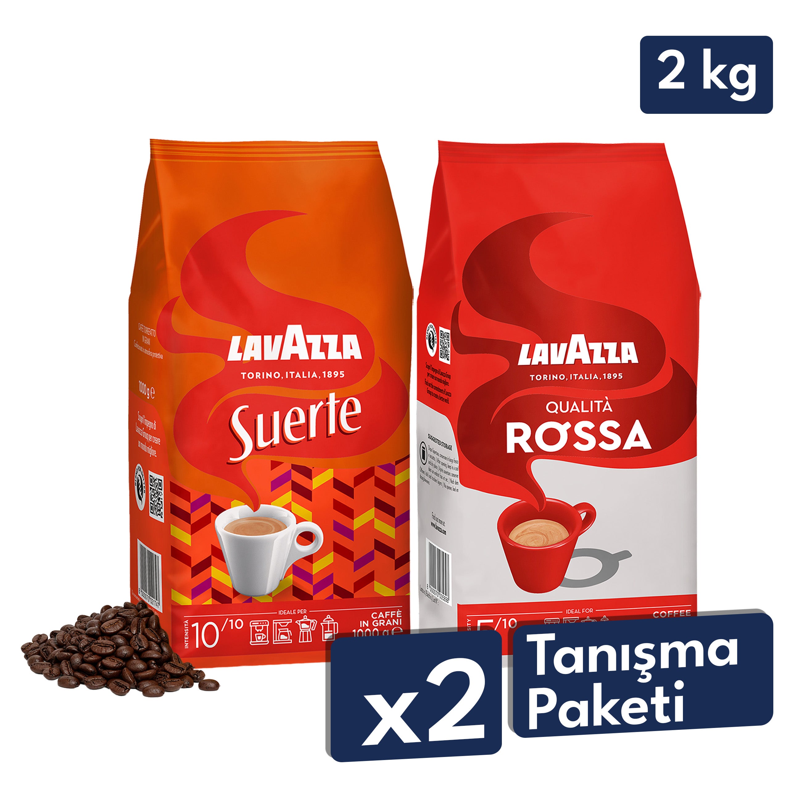 Qualità Rossa, Suerte 1 Kg Espresso Çekirdek Kahve Tanışma Paketi