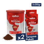 Lavazza Qualita Rossa Öğütülmüş Filtre Kahve 2x250 gr Teneke Kutu, İkili Saklama Paketi