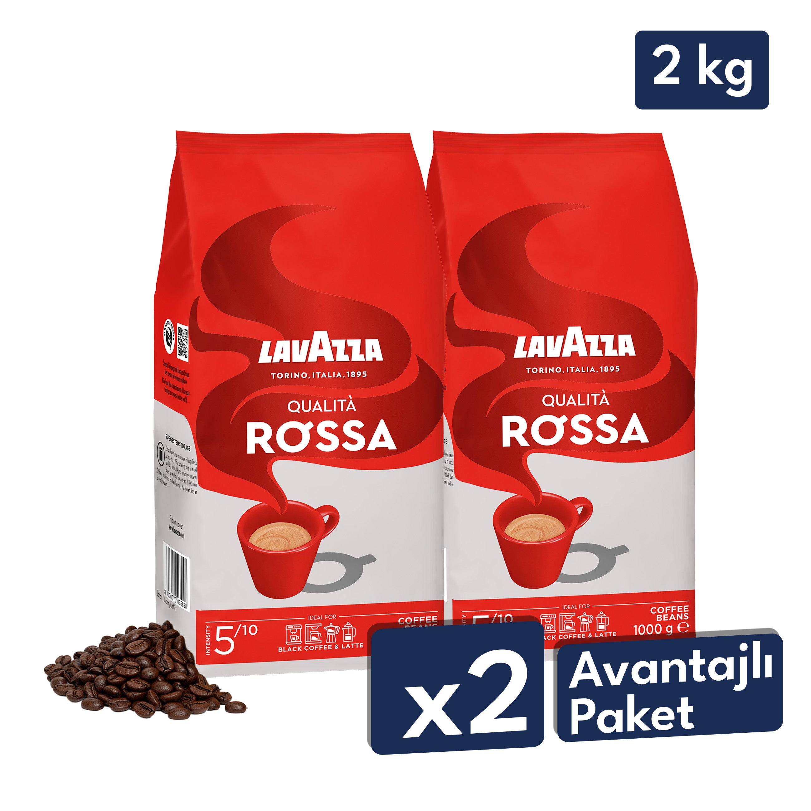 Qualità Rossa 1 kg Espresso Çekirdek Kahve