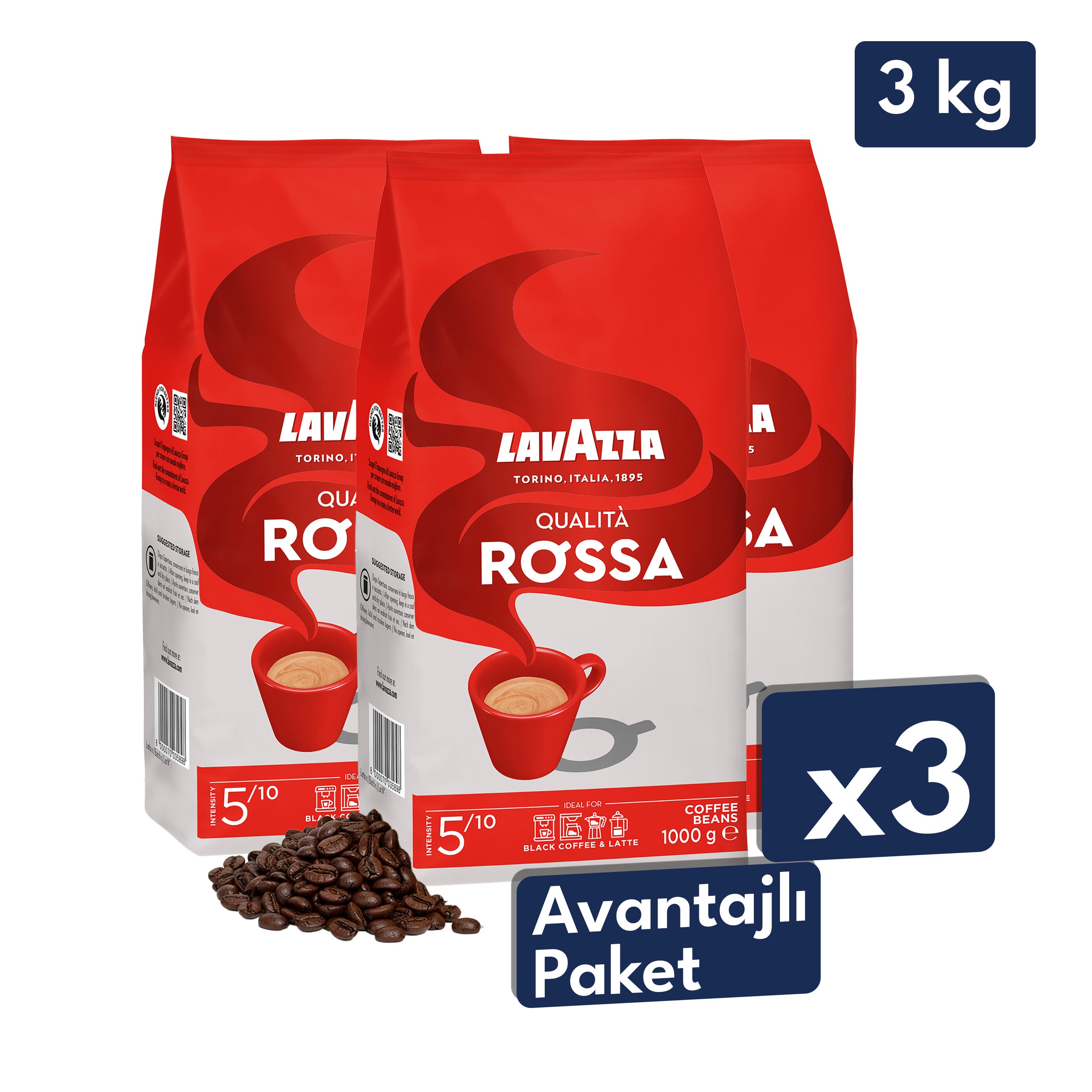 Qualità Rossa 1 kg Espresso Çekirdek Kahve