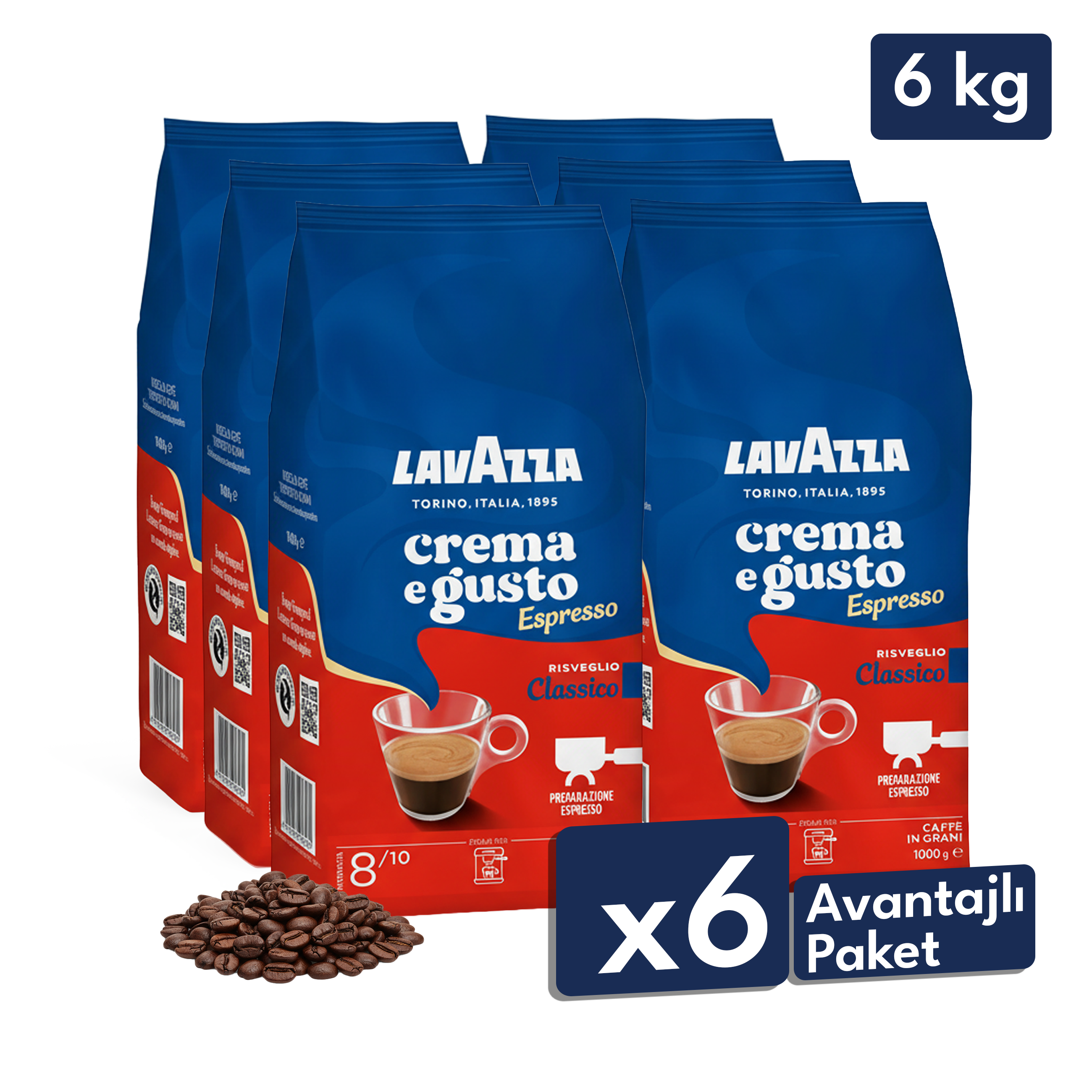 Lavazza Crema e Gusto Classico 1 Kg Espresso Çekirdek Kahve