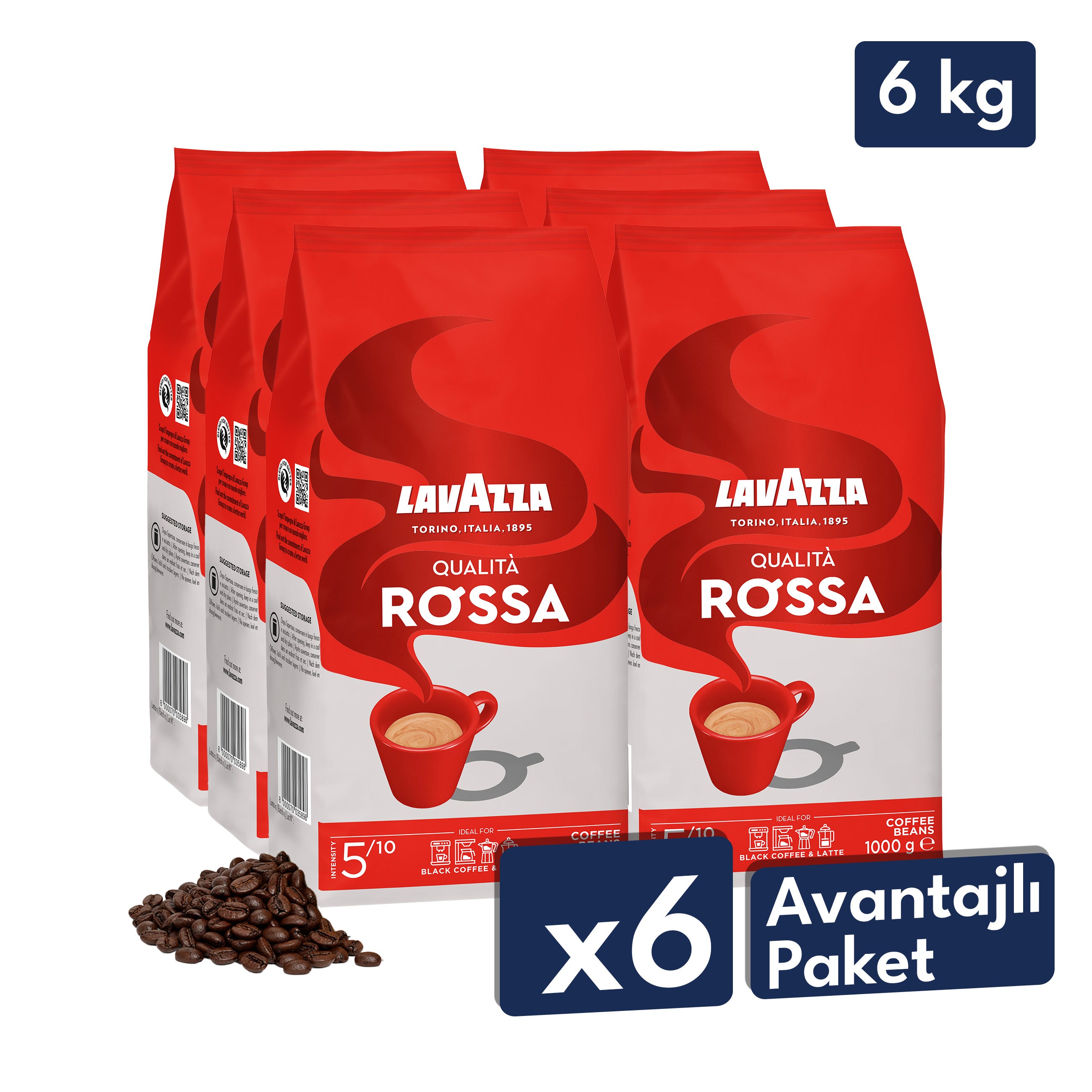 Qualità Rossa 1 kg Espresso Çekirdek Kahve