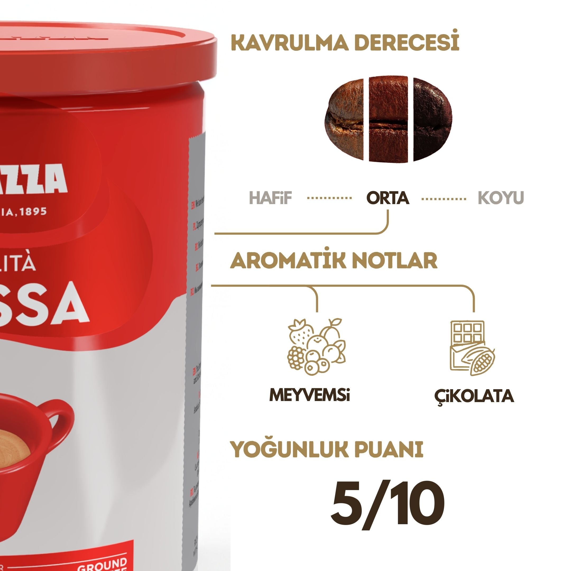 Lavazza Qualita Rossa Öğütülmüş Filtre Kahve 2x250 gr Teneke Kutu, İkili Saklama Paketi