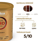 Lavazza Qualita Oro Filtre Kahve 500 gr Teneke Saklama Paketi | Yeniden Kullanılabilir Teneke Kutu