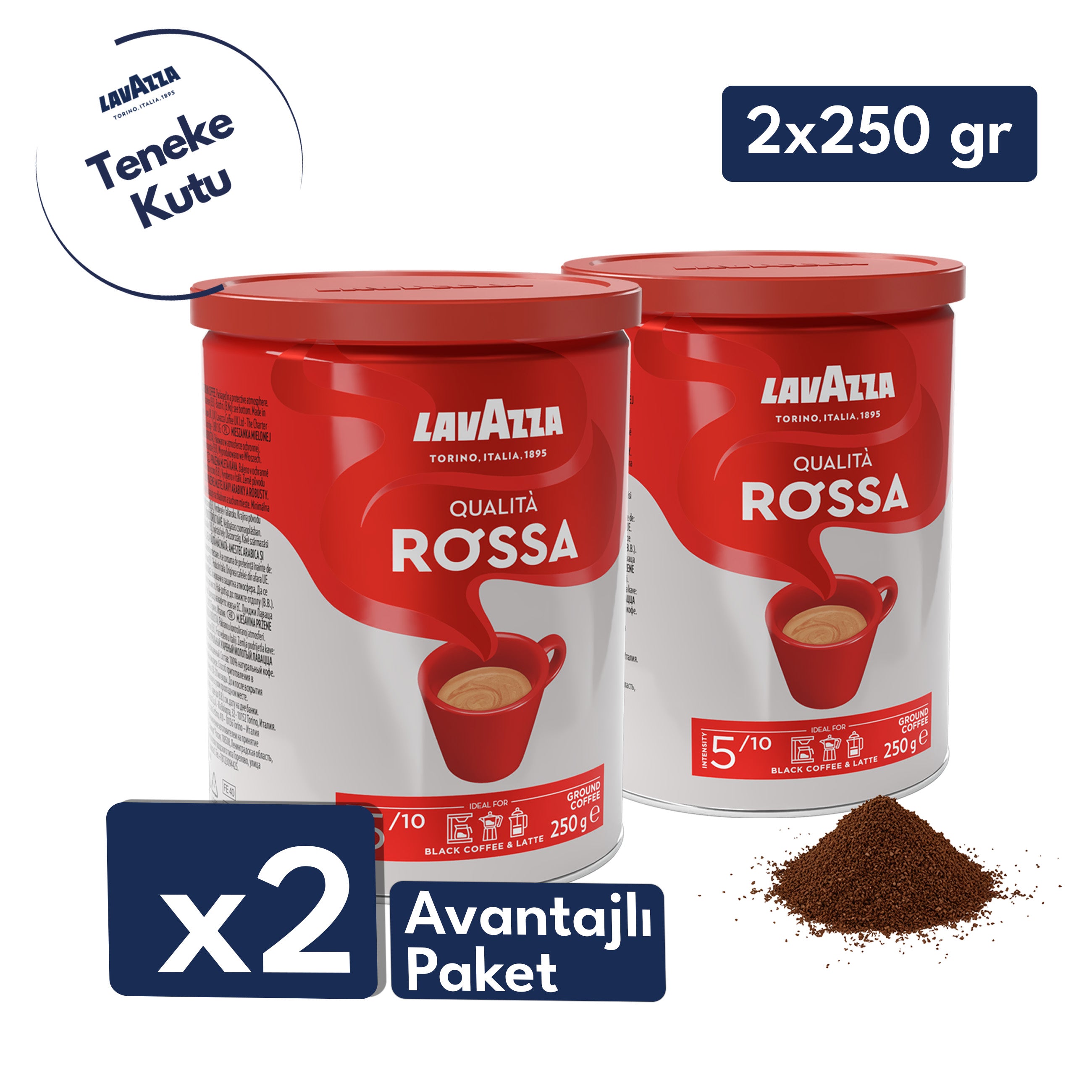 Lavazza Qualità Rossa Öğütülmüş Filtre Kahve, 250 g (Teneke Kutu)