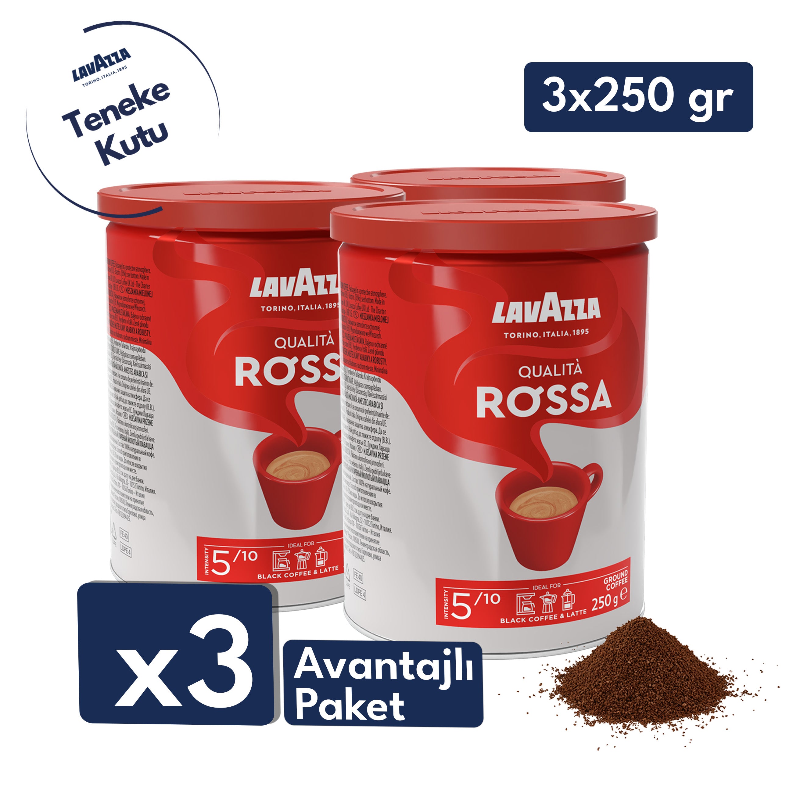 Lavazza Qualità Rossa Öğütülmüş Filtre Kahve, 250 g (Teneke Kutu)