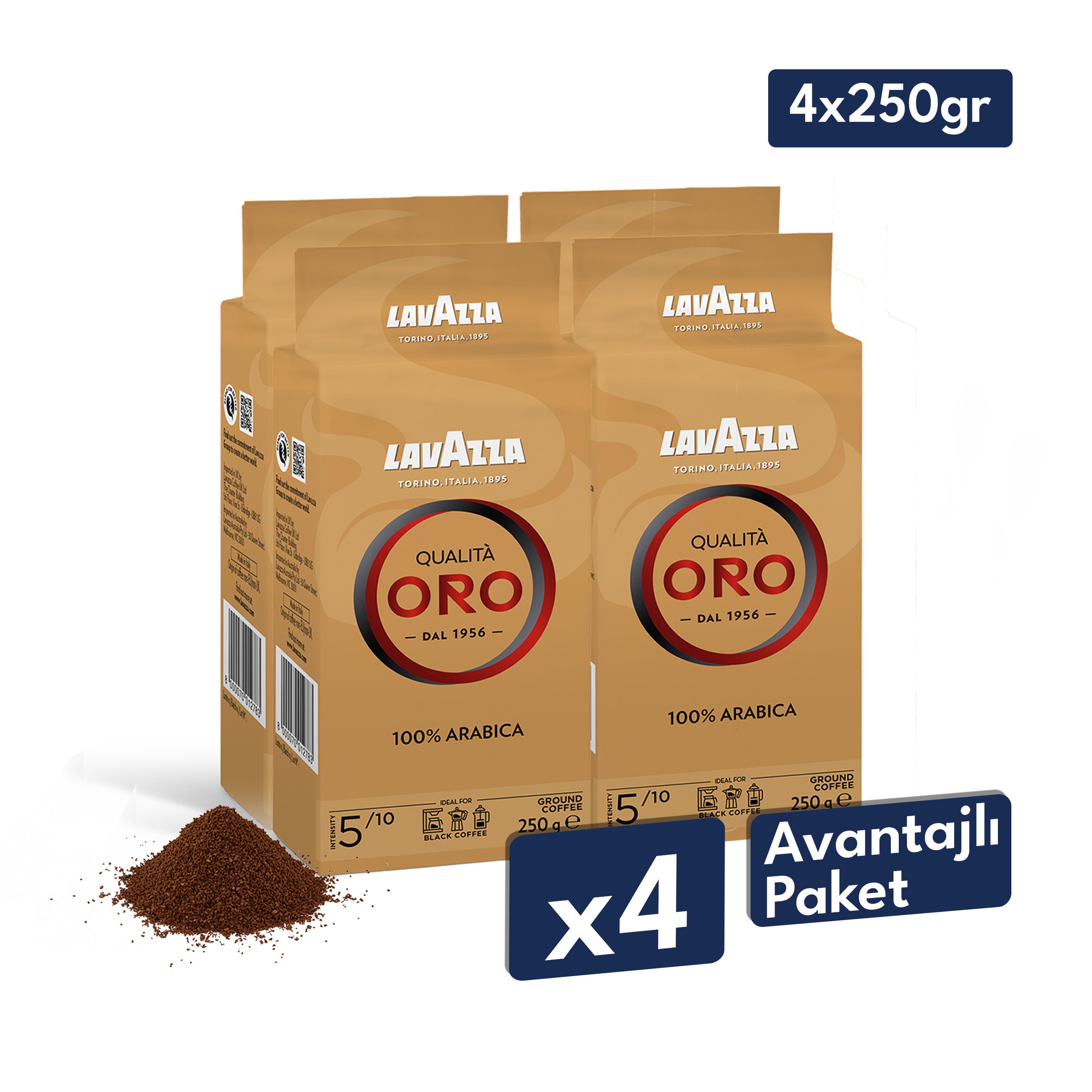 Lavazza Qualità Oro Öğütülmüş Filtre Kahve, 250 g, %100 Arabica