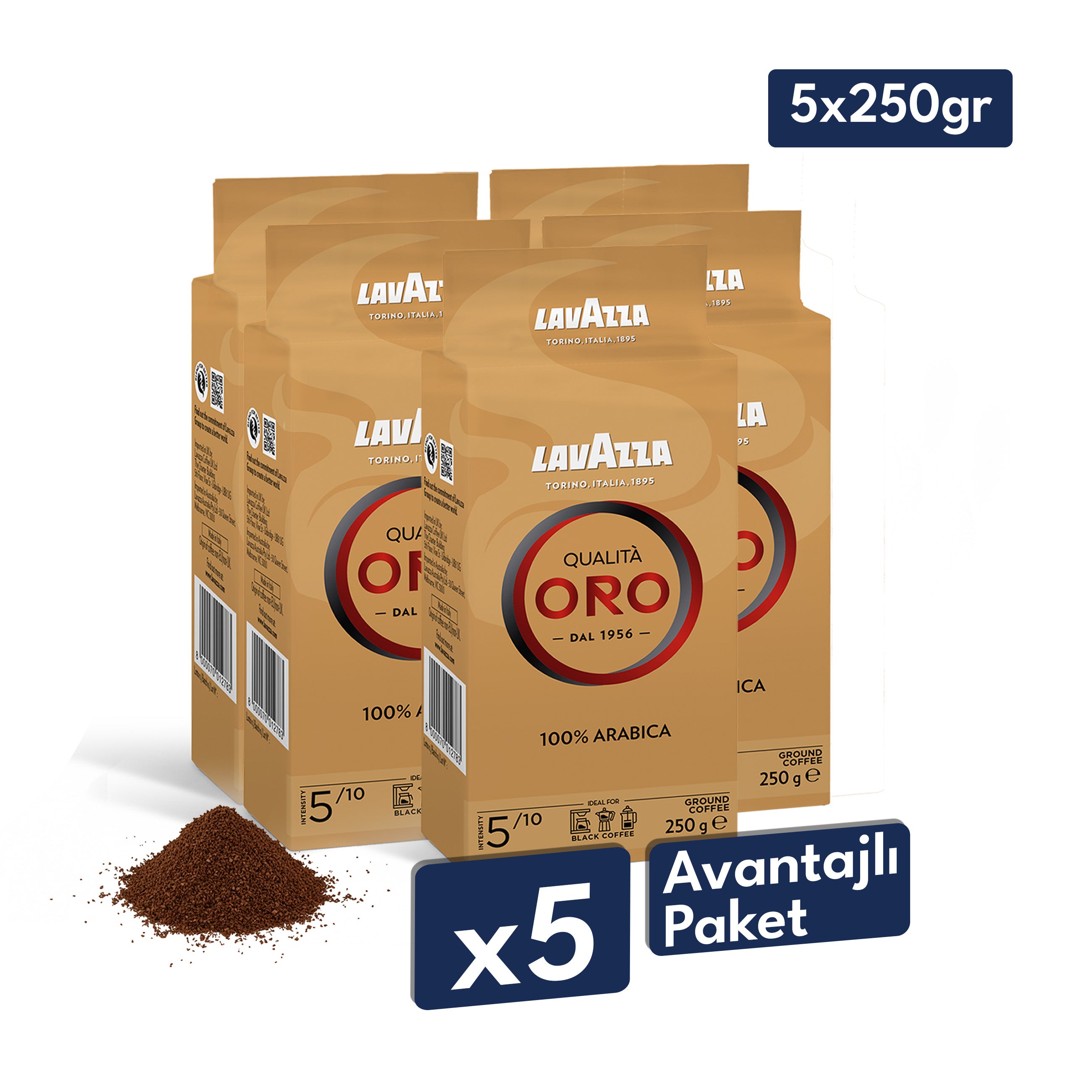 Lavazza Qualità Oro Öğütülmüş Filtre Kahve, 250 g, %100 Arabica
