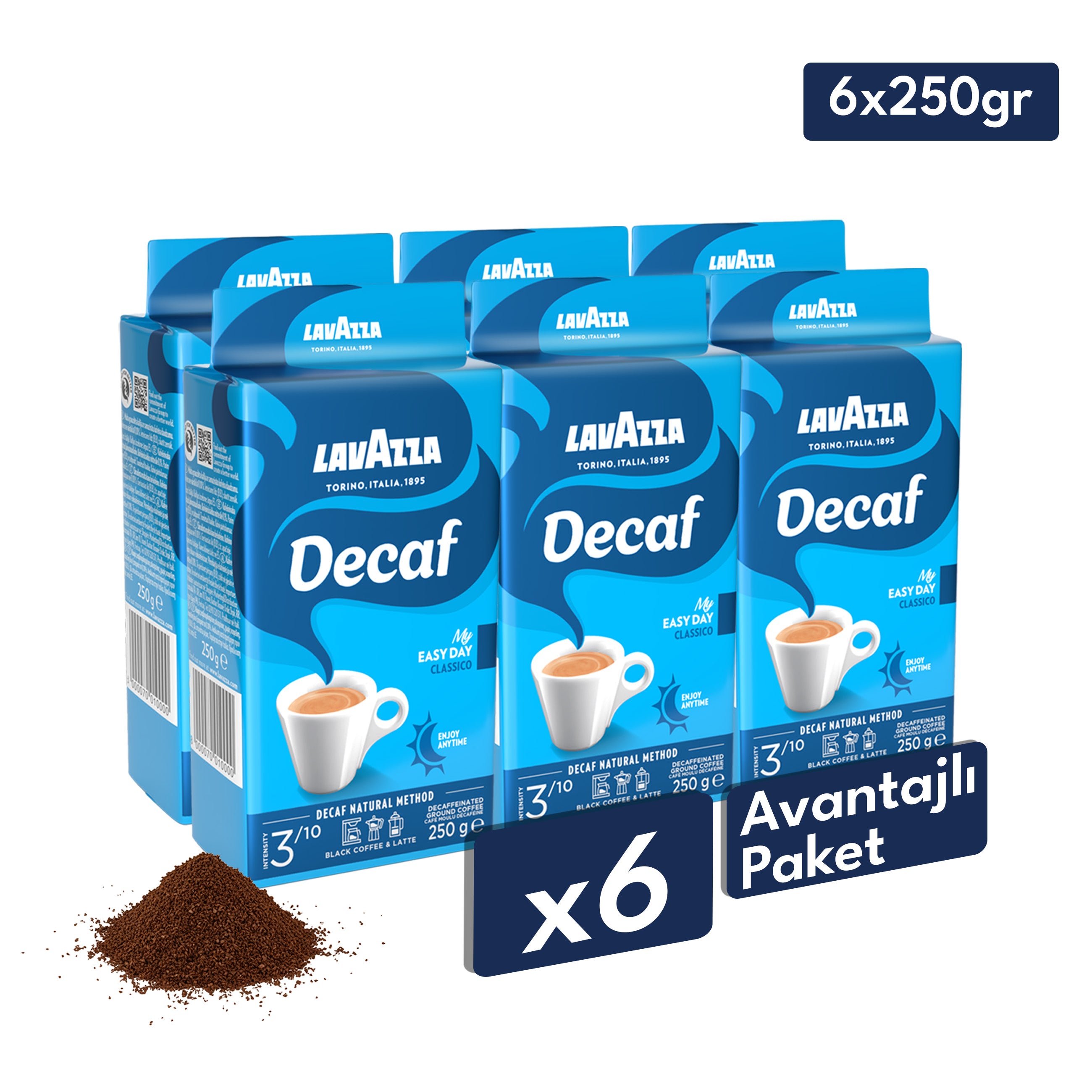 Lavazza Decaf My Easy Day Öğütülmüş Filtre Kahve, 250 g, Kafeinsiz
