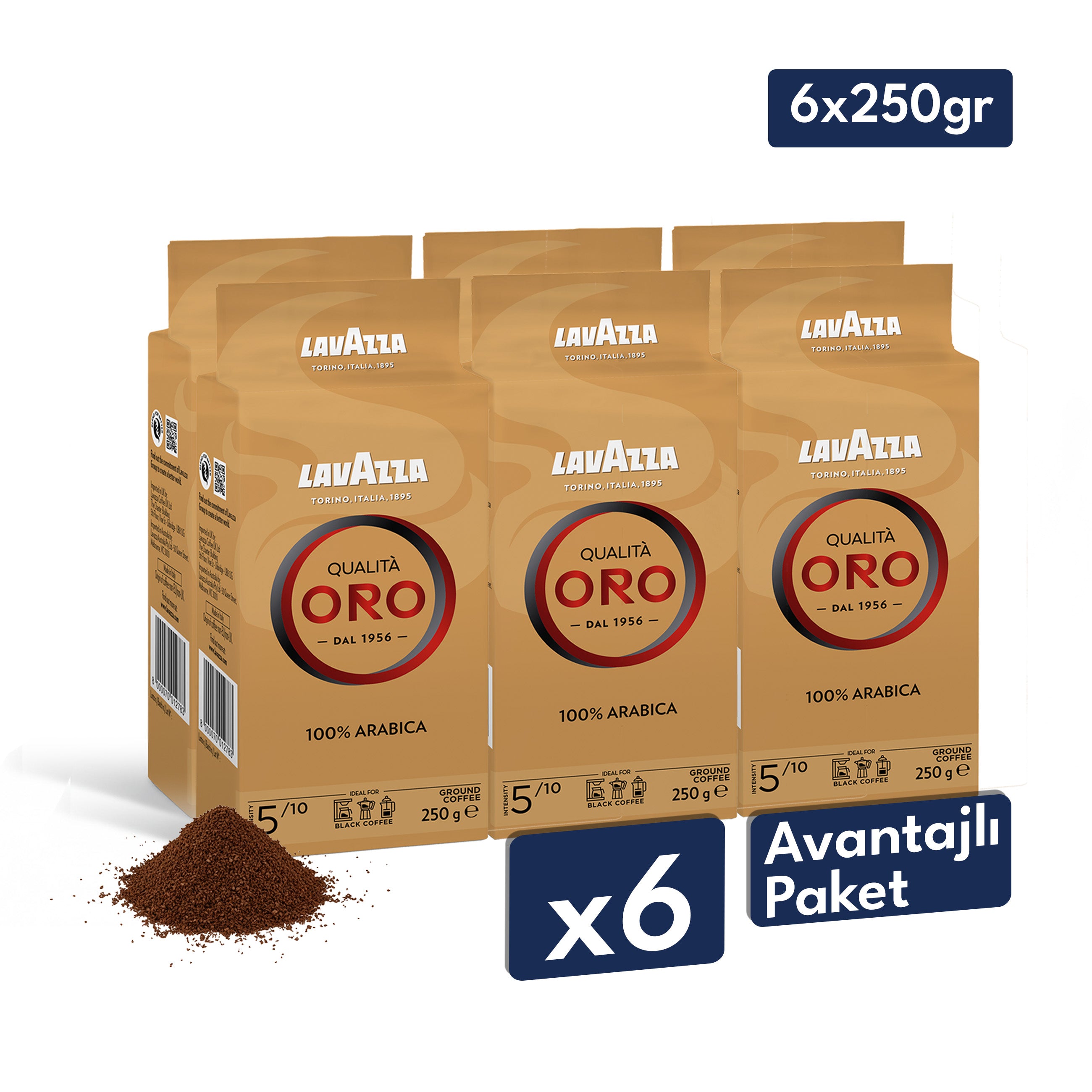 Lavazza Qualità Oro Öğütülmüş Filtre Kahve, 250 g, %100 Arabica