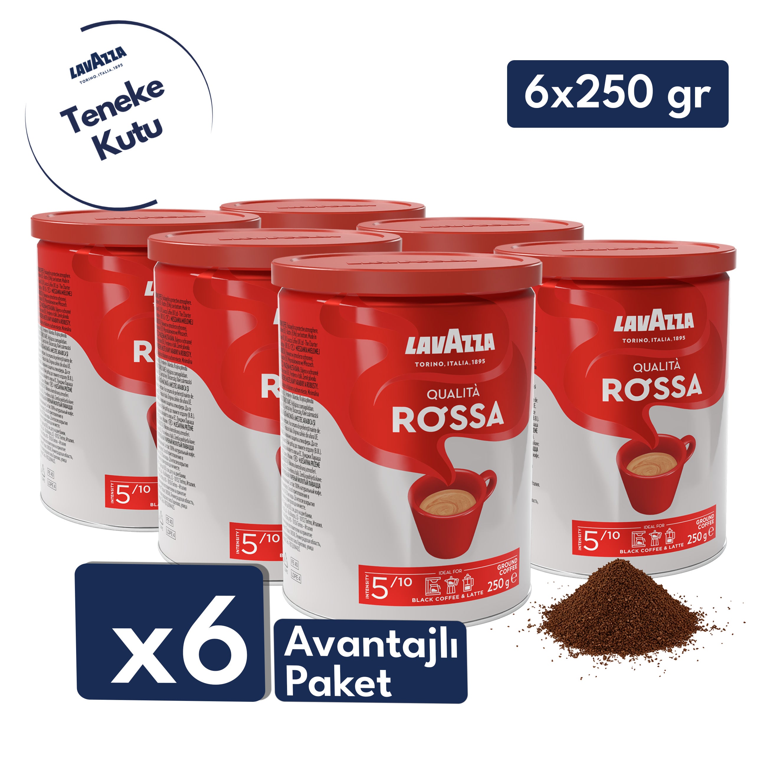 Lavazza Qualità Rossa Öğütülmüş Filtre Kahve, 250 g (Teneke Kutu)